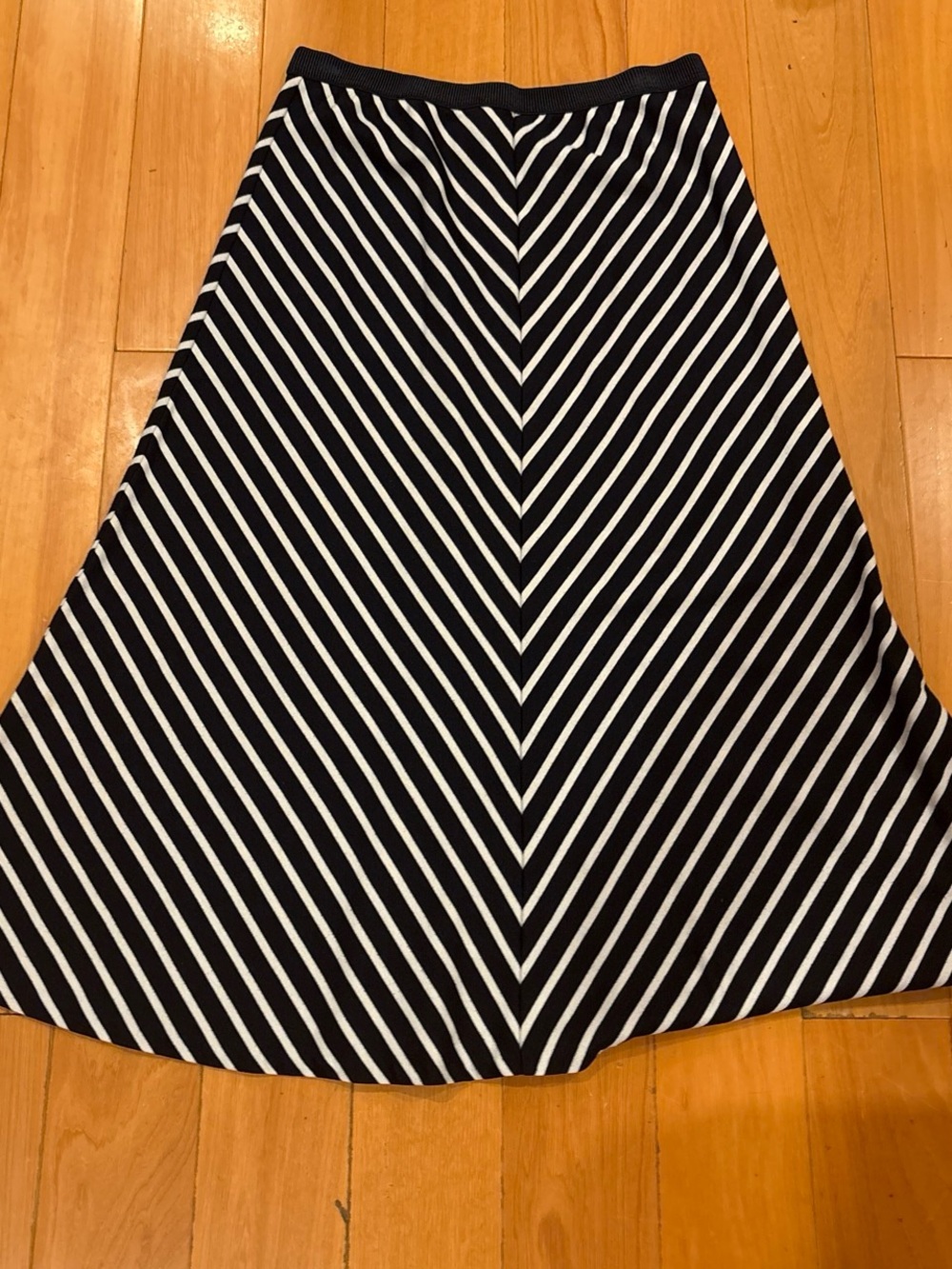 Ruby Rd. Black & White Chevron A-Line Skirt